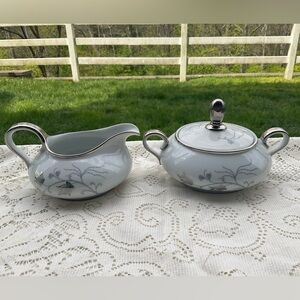 Vintage 1972 Eschenbach Bavaria Germany Baronet Silver Arbor cream and sugar set